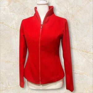 Fendi 100% Cashmere Zip Front Jacket Red Quiet‎ Luxury Size S